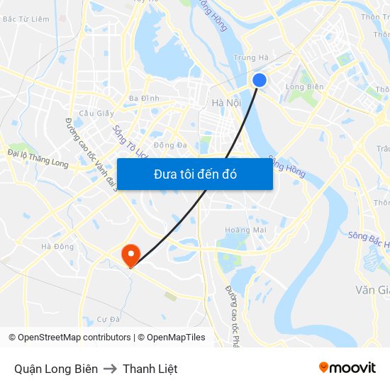 Quận Long Biên to Thanh Liệt map