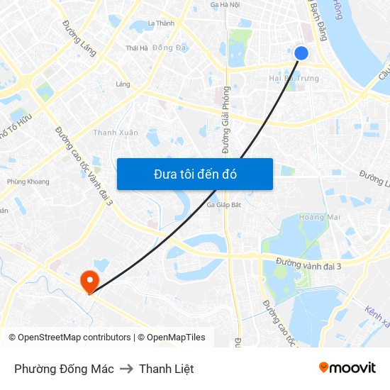 Phường Đống Mác to Thanh Liệt map