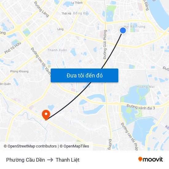 Phường Cầu Dền to Thanh Liệt map