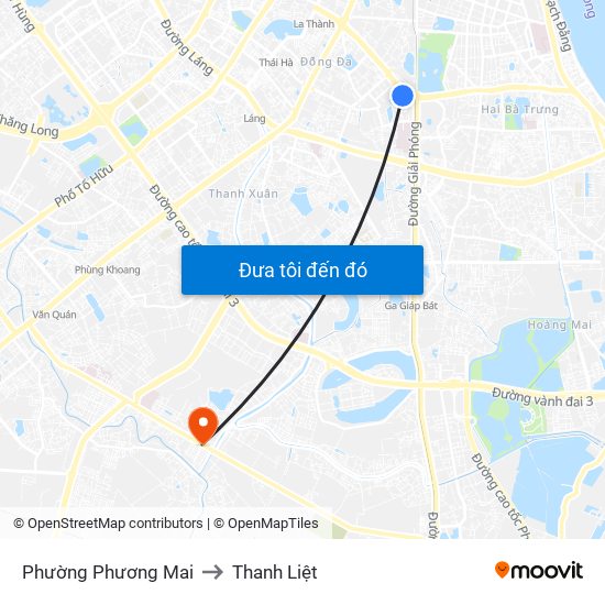 Phường Phương Mai to Thanh Liệt map