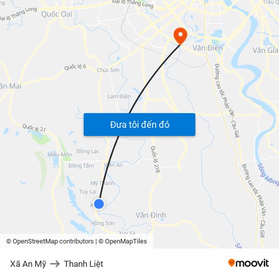 Xã An Mỹ to Thanh Liệt map