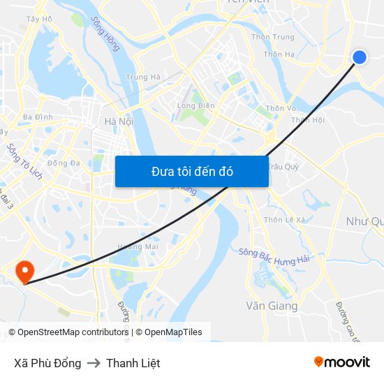 Xã Phù Đổng to Thanh Liệt map