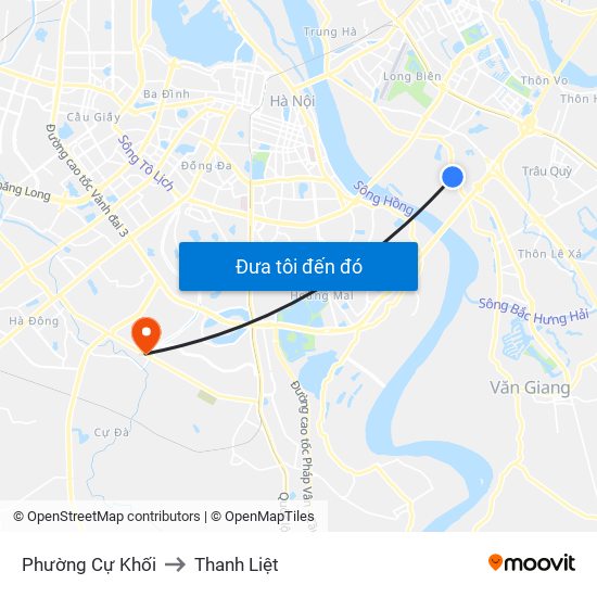 Phường Cự Khối to Thanh Liệt map
