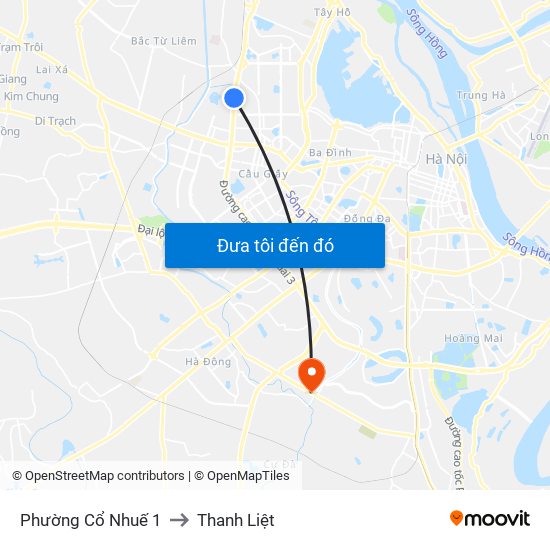 Phường Cổ Nhuế 1 to Thanh Liệt map