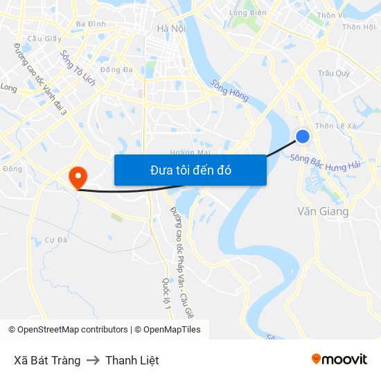 Xã Bát Tràng to Thanh Liệt map