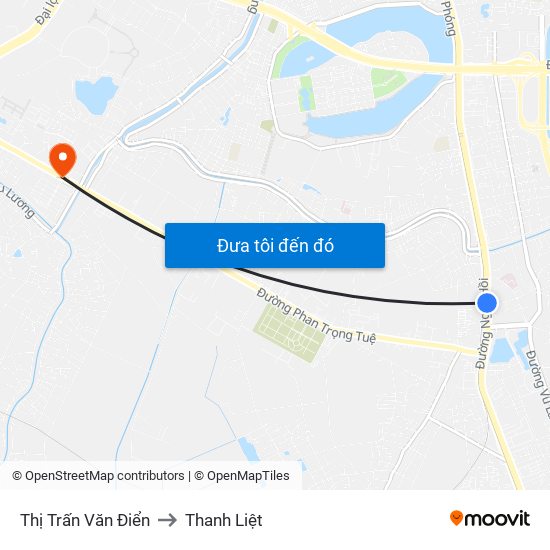 Thị Trấn Văn Điển to Thanh Liệt map
