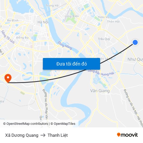 Xã Dương Quang to Thanh Liệt map