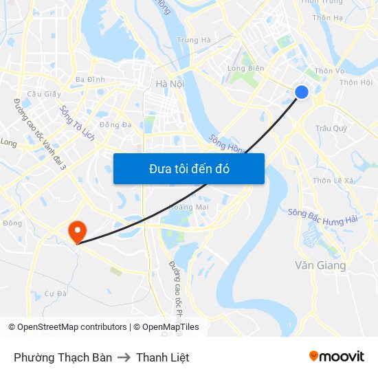 Phường Thạch Bàn to Thanh Liệt map