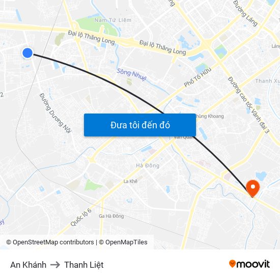 An Khánh to Thanh Liệt map