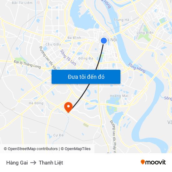 Hàng Gai to Thanh Liệt map