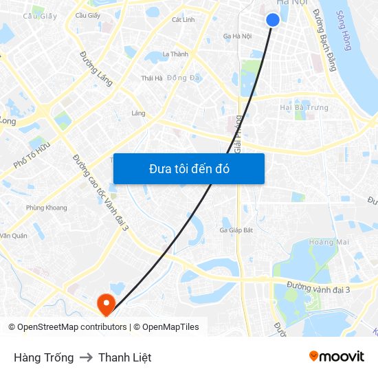 Hàng Trống to Thanh Liệt map