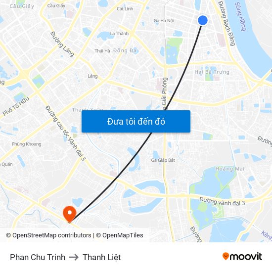 Phan Chu Trinh to Thanh Liệt map