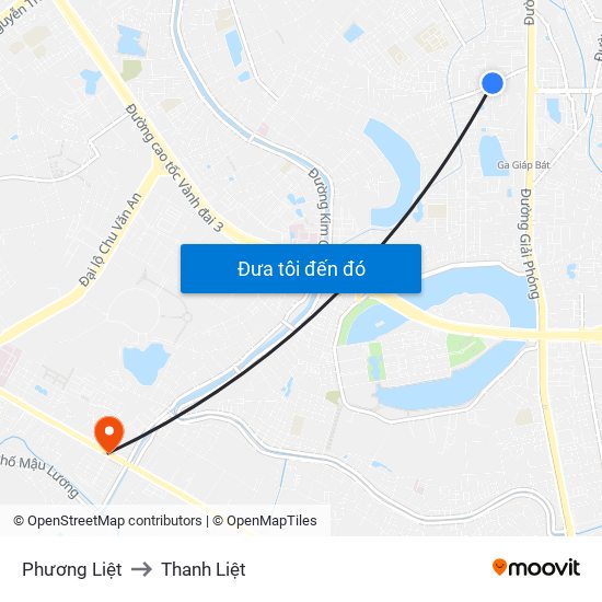 Phương Liệt to Thanh Liệt map