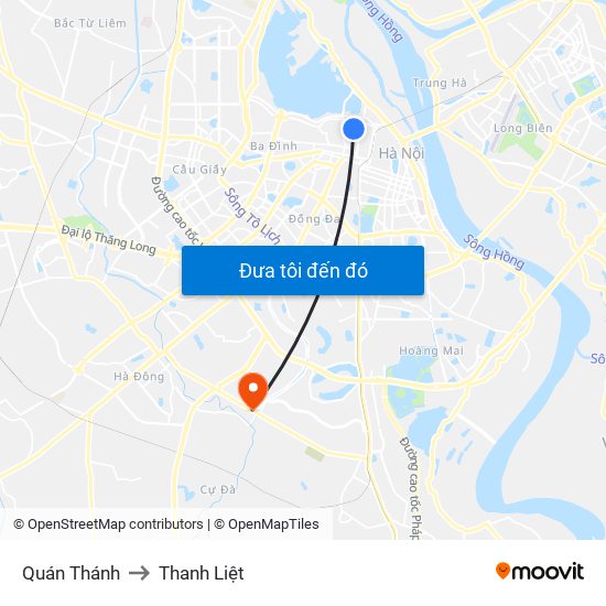 Quán Thánh to Thanh Liệt map