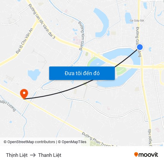 Thịnh Liệt to Thanh Liệt map