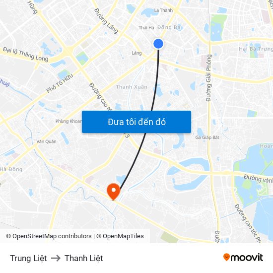 Trung Liệt to Thanh Liệt map