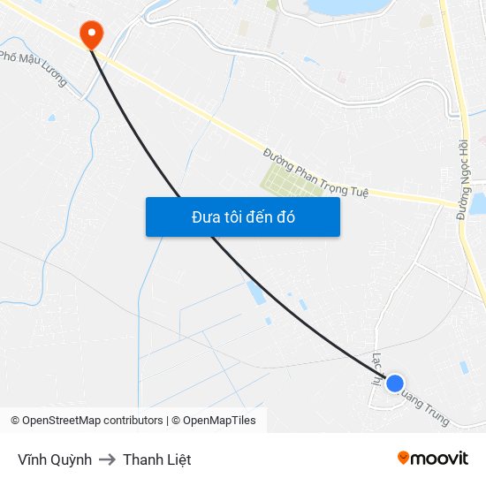 Vĩnh Quỳnh to Thanh Liệt map