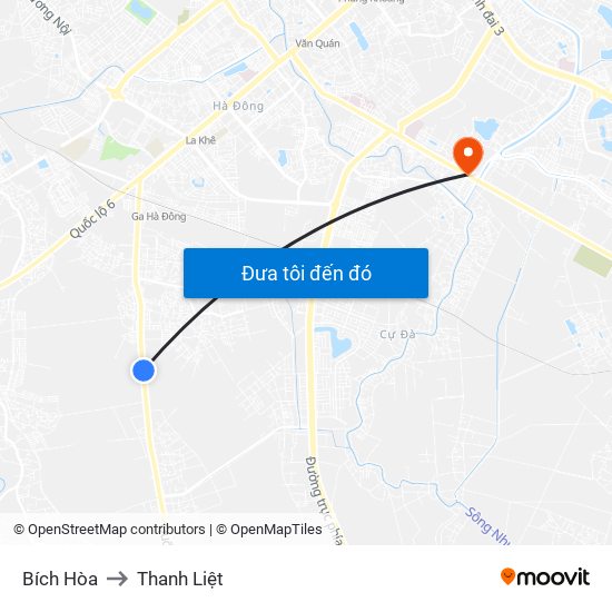 Bích Hòa to Thanh Liệt map