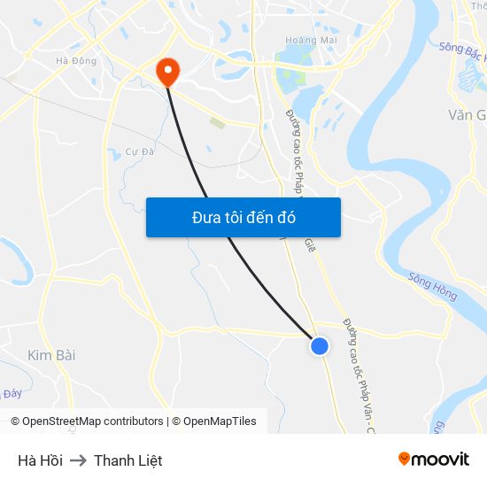 Hà Hồi to Thanh Liệt map