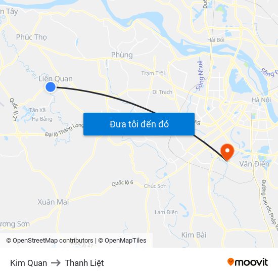Kim Quan to Thanh Liệt map