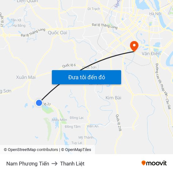 Nam Phương Tiến to Thanh Liệt map