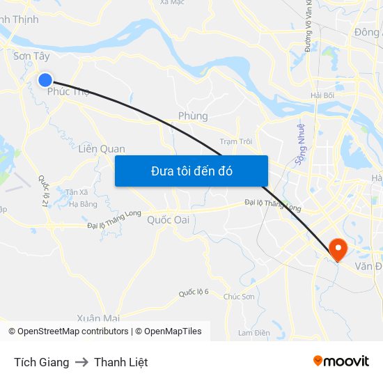 Tích Giang to Thanh Liệt map