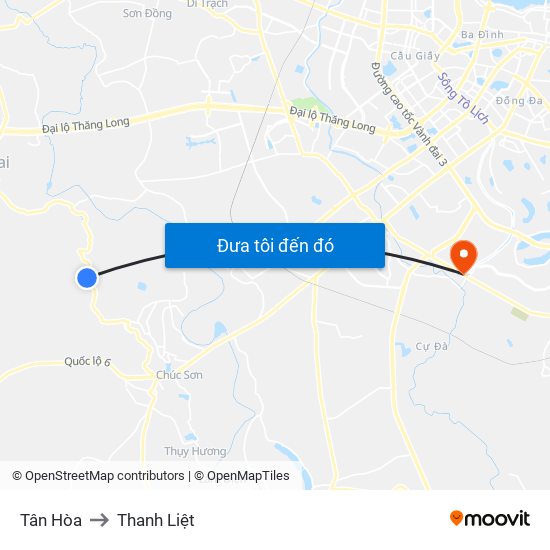 Tân Hòa to Thanh Liệt map