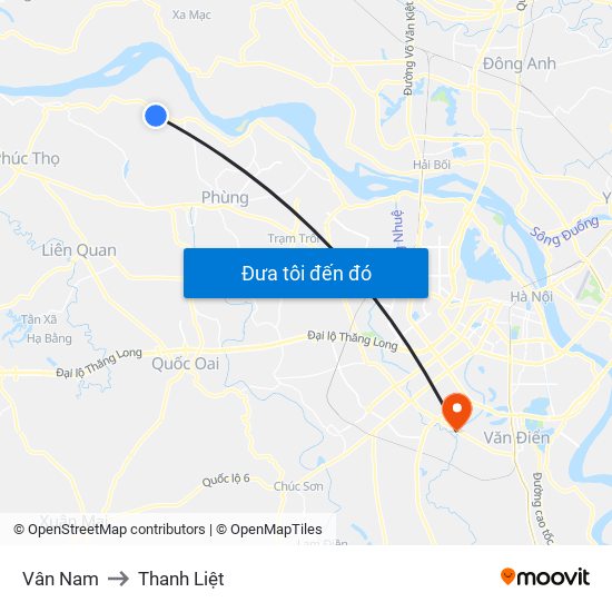 Vân Nam to Thanh Liệt map