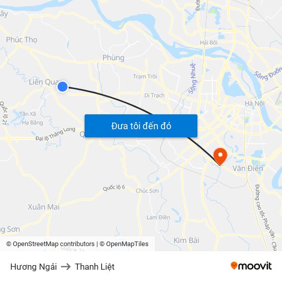 Hương Ngải to Thanh Liệt map