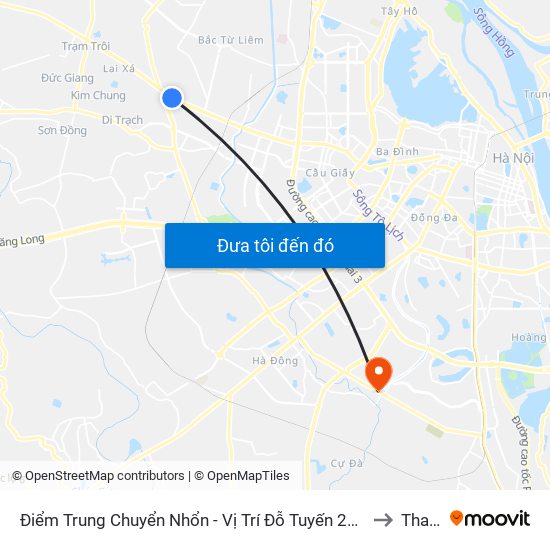 Điểm Trung Chuyển Nhổn - Vị Trí Đỗ Tuyến 20, 29, 32 (Chiều Sơn Tây - Hà Nội)- Đường 32 to Thanh Liệt map