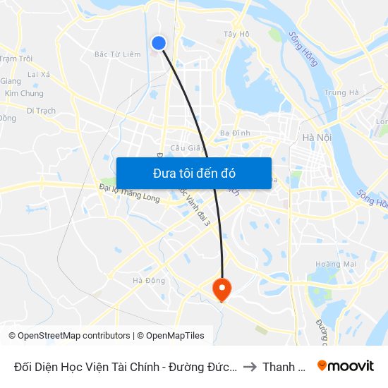 Đối Diện Học Viện Tài Chính - Đường Đức Thắng to Thanh Liệt map