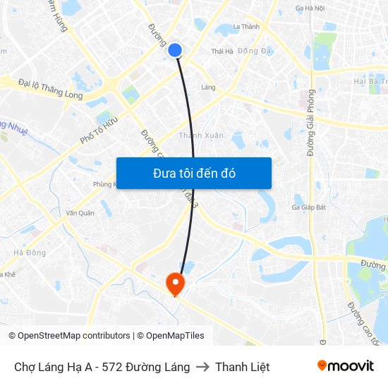 Chợ Láng Hạ A - 572 Đường Láng to Thanh Liệt map