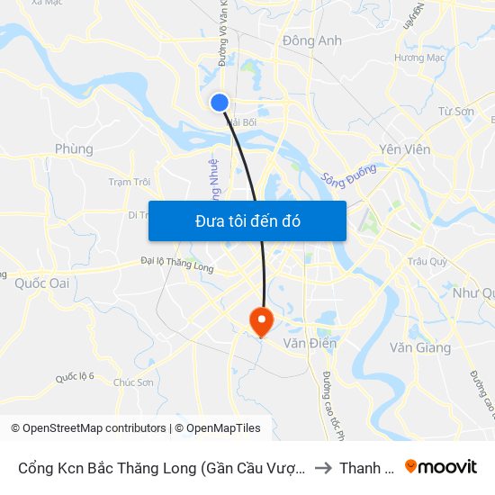 Cổng Kcn Bắc Thăng Long (Gần Cầu Vượt Bộ Hành) to Thanh Liệt map