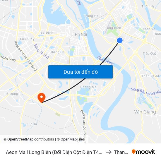 Aeon Mall Long Biên (Đối Diện Cột Điện T4a/2a-B Đường Cổ Linh) to Thanh Liệt map