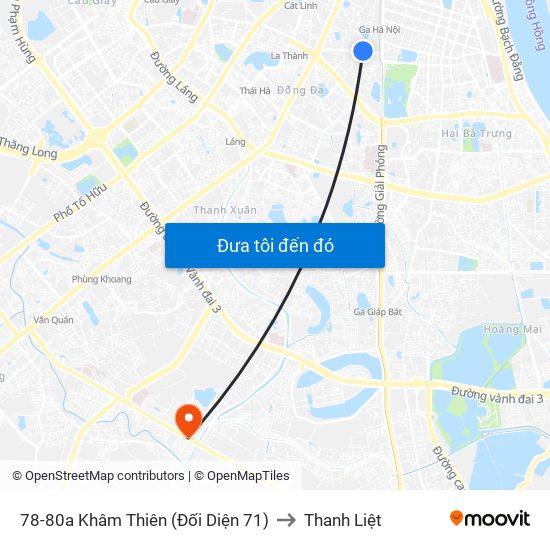 78-80a Khâm Thiên (Đối Diện 71) to Thanh Liệt map