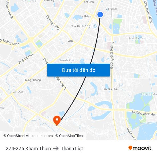 274-276 Khâm Thiên to Thanh Liệt map