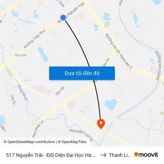 517 Nguyễn Trãi - Đối Diện Đại Học Hà Nội to Thanh Liệt map