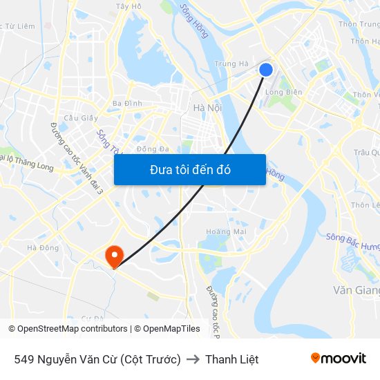 549 Nguyễn Văn Cừ (Cột Trước) to Thanh Liệt map