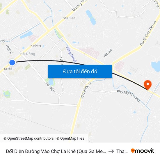 Đối Diện Đường Vào Chợ La Khê (Qua Ga Metro La Khê) - 405 Quang Trung (Hà Đông) to Thanh Liệt map