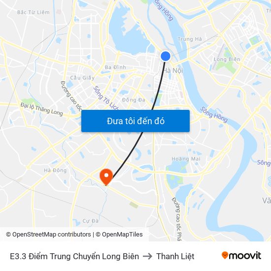 E3.3 Điểm Trung Chuyển Long Biên to Thanh Liệt map