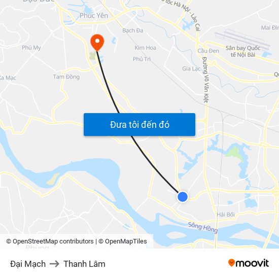 Đại Mạch to Thanh Lâm map