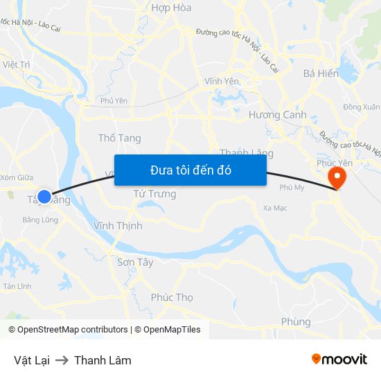 Vật Lại to Thanh Lâm map
