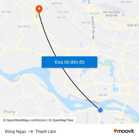 Đông Ngạc to Thanh Lâm map
