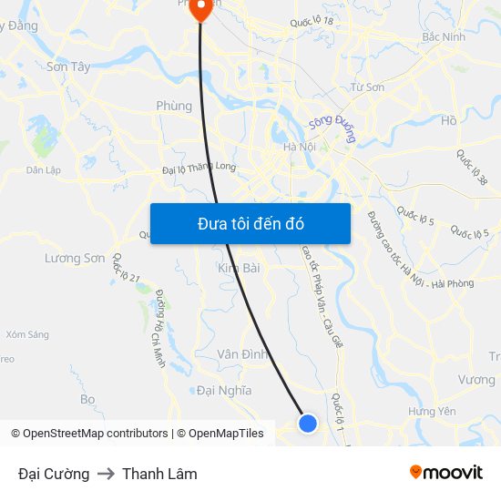 Đại Cường to Thanh Lâm map
