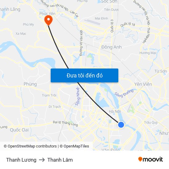 Thanh Lương to Thanh Lâm map