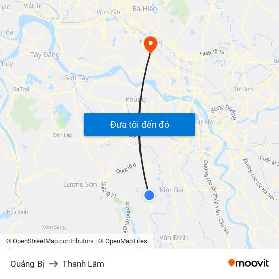 Quảng Bị to Thanh Lâm map
