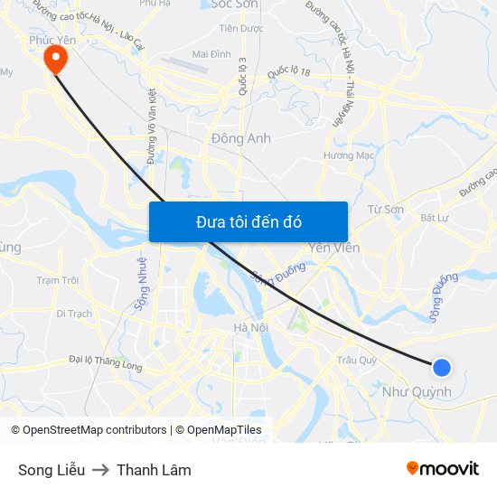 Song Liễu to Thanh Lâm map