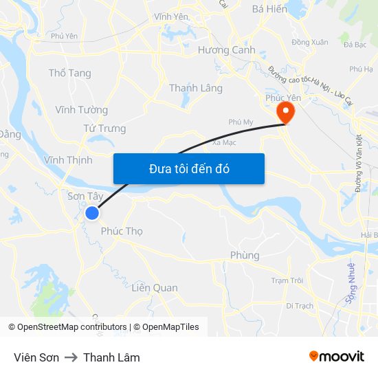 Viên Sơn to Thanh Lâm map