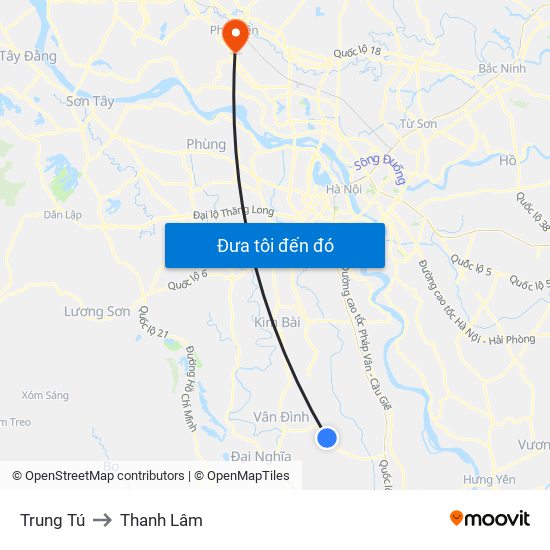 Trung Tú to Thanh Lâm map