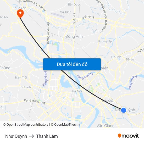 Như Quỳnh to Thanh Lâm map